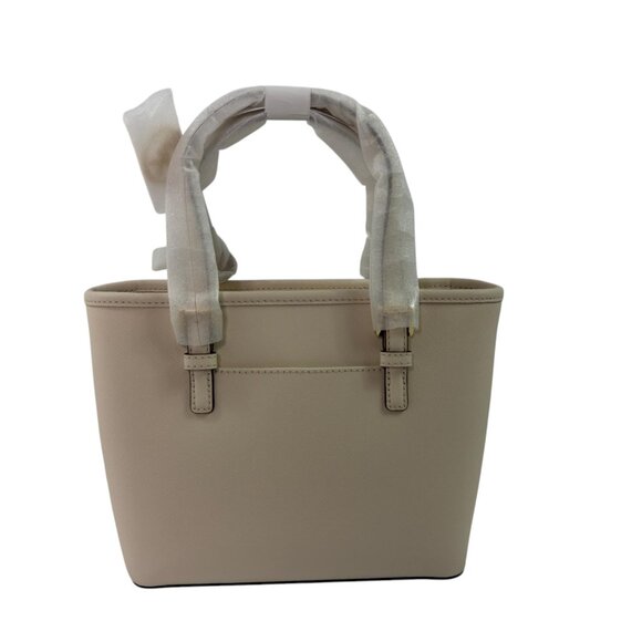 MICHAEL KORS Jet Set Small Saffiano Leather Top-Zip Tote Bag Light Cream NWT - Picture 5 of 16